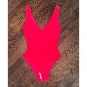 NWOT Kona Sol One Piece Swimsuit Bright Cherry Red Size‎ S